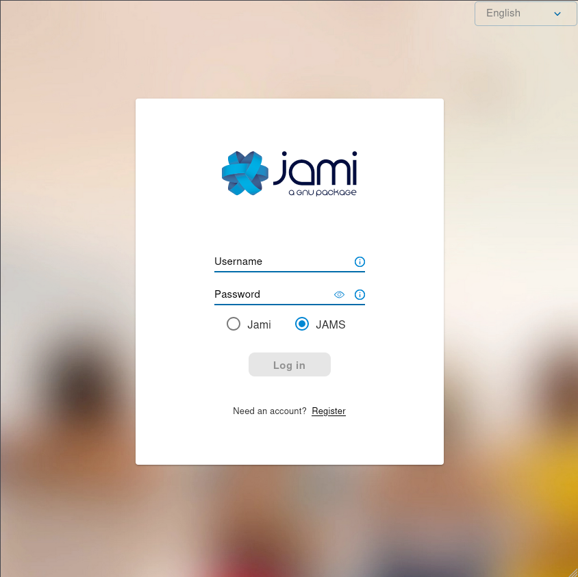 «Image: Connect to JAMS with web clients: Jami authentication enabled»